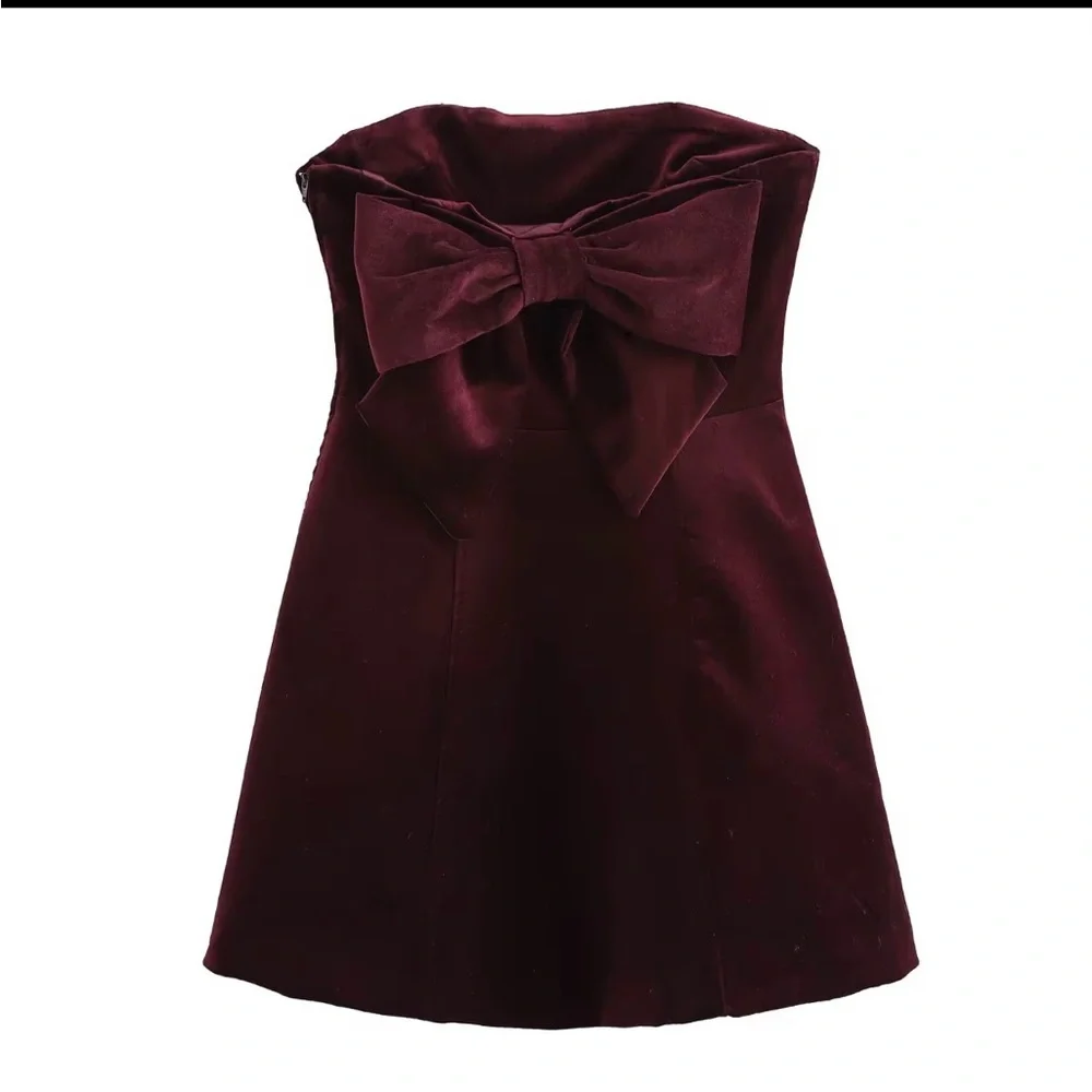Zara Chocolate Strapless Mini Dress - Picture 3 of 5